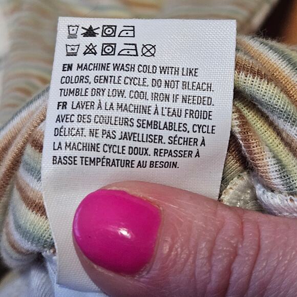 American Eagle Patchwork Floral & Stripe Long Sleeve Top Small - Picture 8 of 11